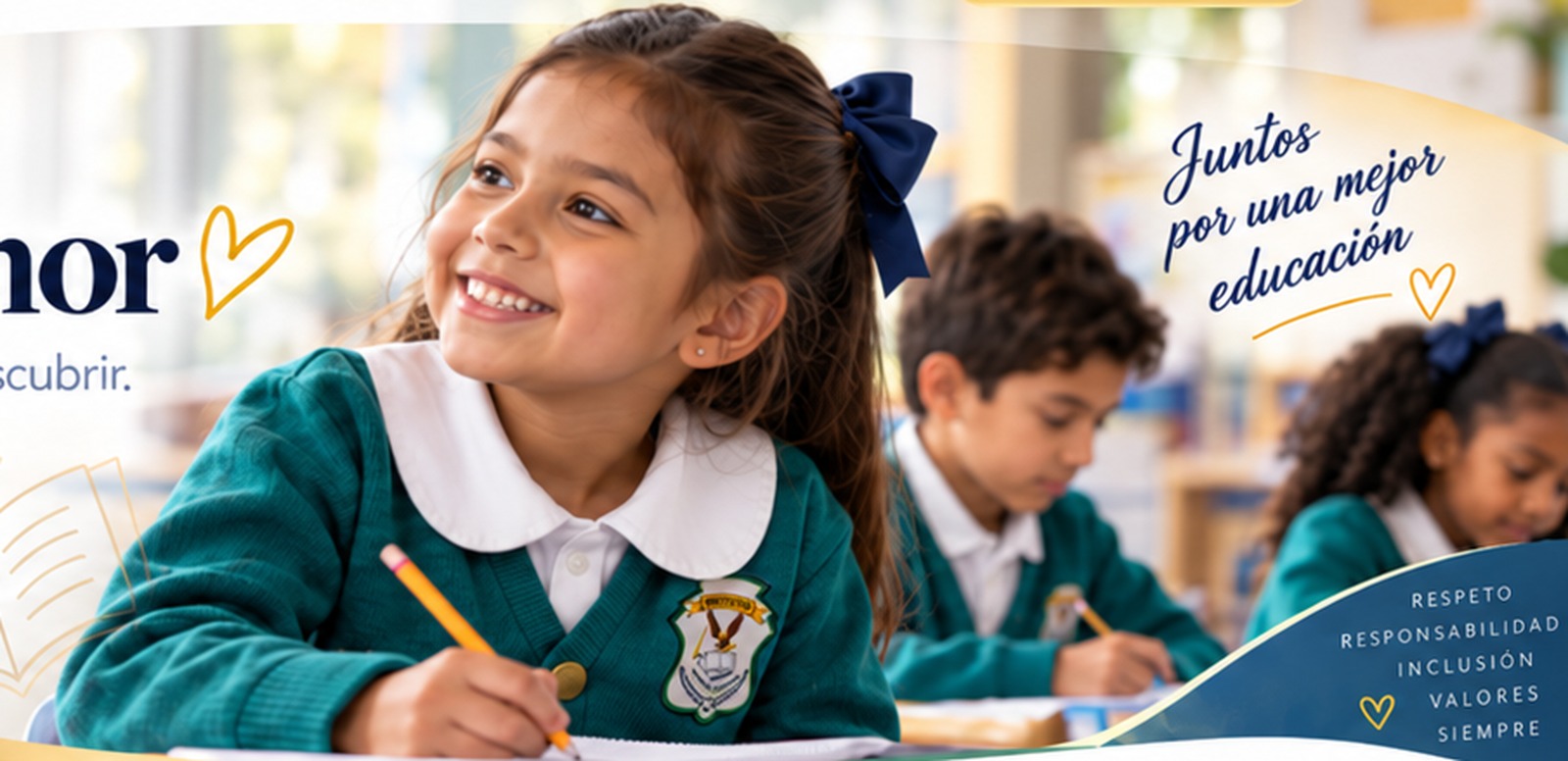 Comunidad escolar diversa aprendiendo en el aula